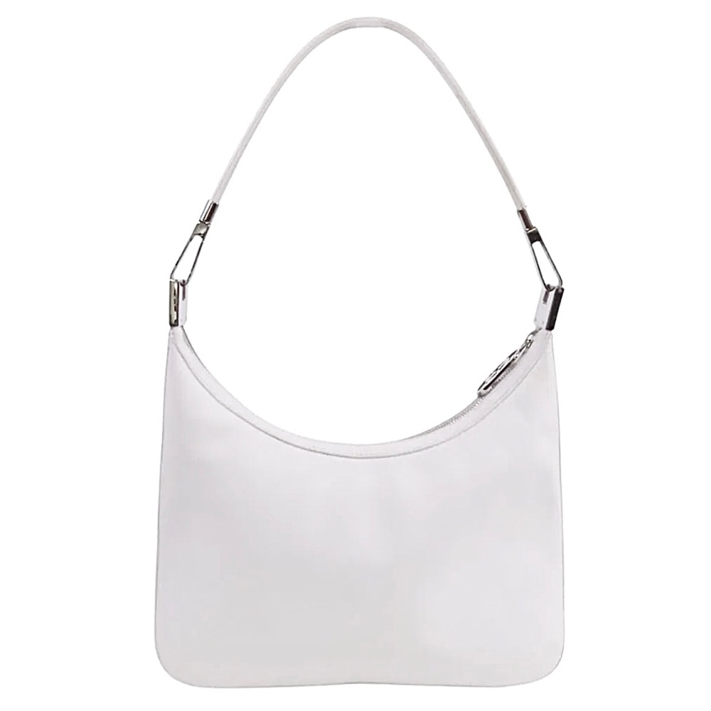 GUCCI Pristine White Calfskin Leather Shoulder Bag with Silver Nickel Hardware
